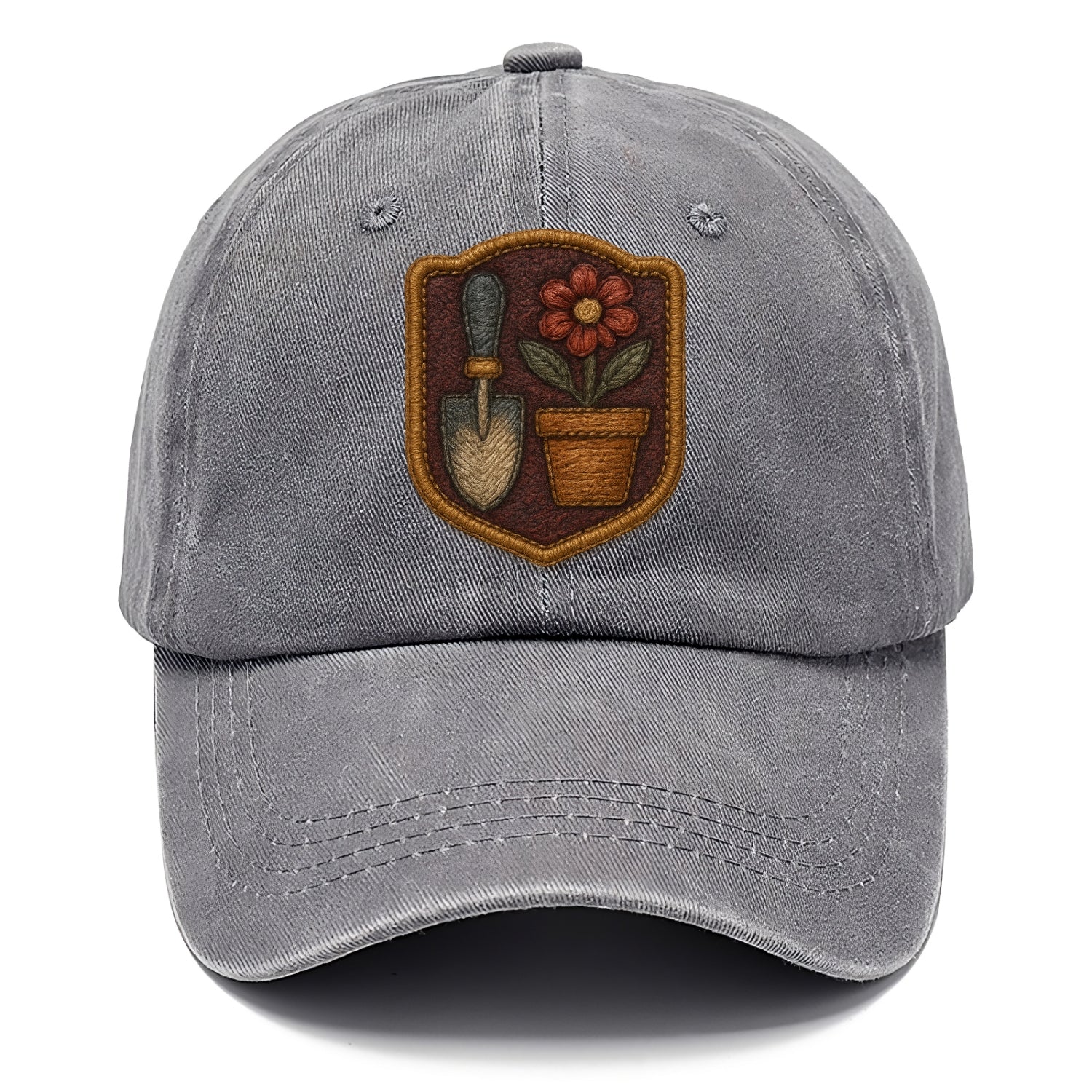 Garden trowel with flower pot - gardener badge - Classic Cap - Urban Haze(Grey)