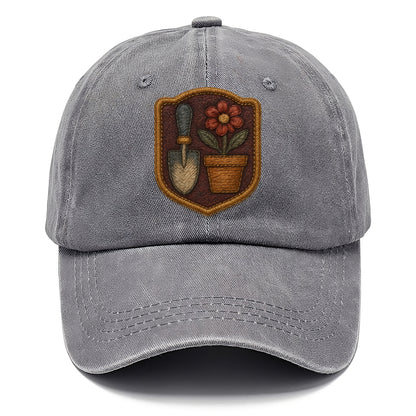 Garden trowel with flower pot - gardener badge - Classic Cap - Urban Haze(Grey)