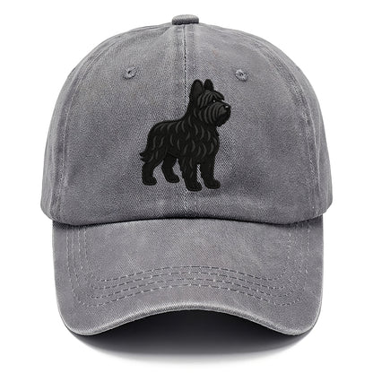 Briard - Black wavy coat embroidered herding pose - Classic Cap - Urban Haze(Grey)