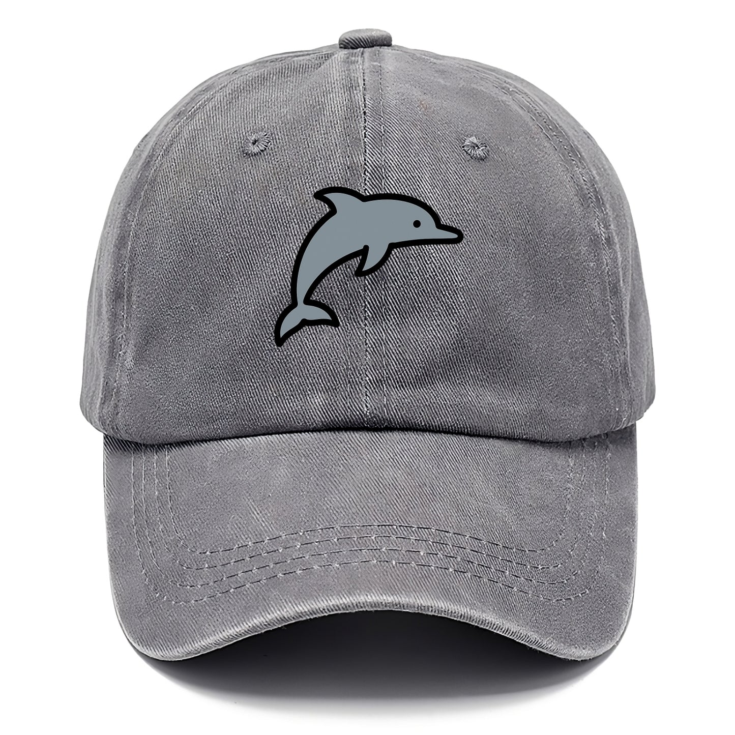 Bottlenose Dolphin - Gray jumping pose flat side profile - Classic Cap - Urban Haze(Grey)