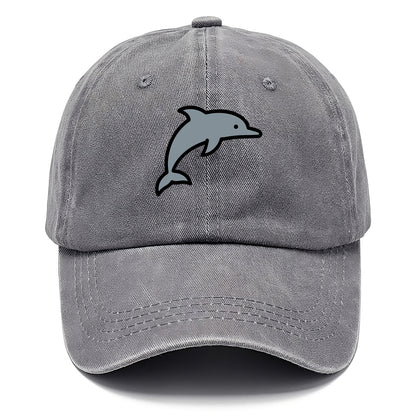 Bottlenose Dolphin - Gray jumping pose flat side profile - Classic Cap - Urban Haze(Grey)