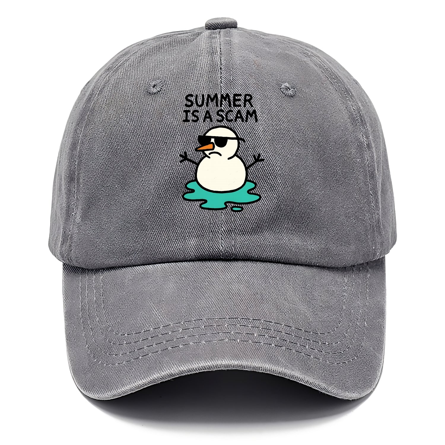 SUMMER IS A SCAM | Melting snowman in sunglasses - Classic Cap - Urban Haze(Grey)