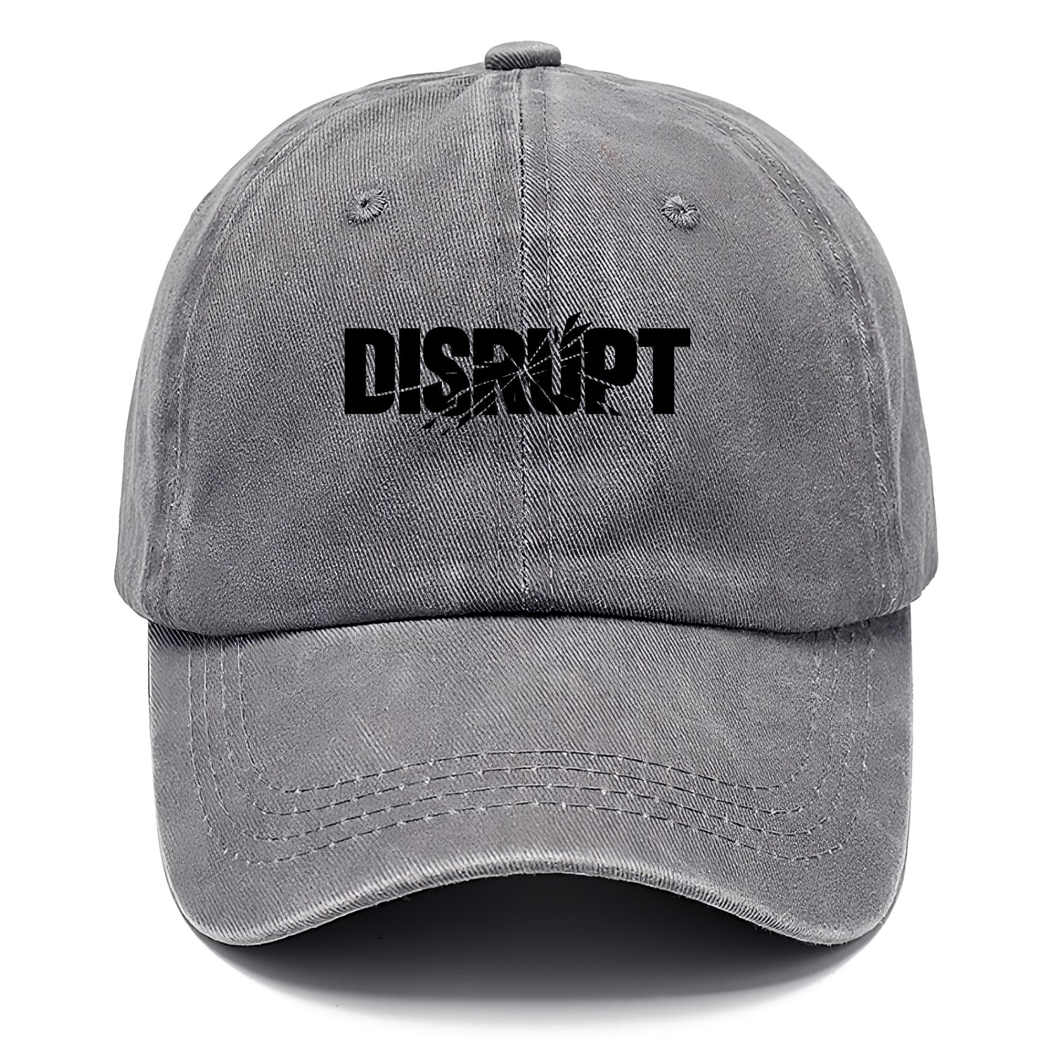 Bold typography design - "DISRUPT" - breaking patterns, changing game - Classic Cap - Urban Haze(Grey)