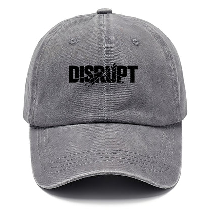 Bold typography design - "DISRUPT" - breaking patterns, changing game - Classic Cap - Urban Haze(Grey)