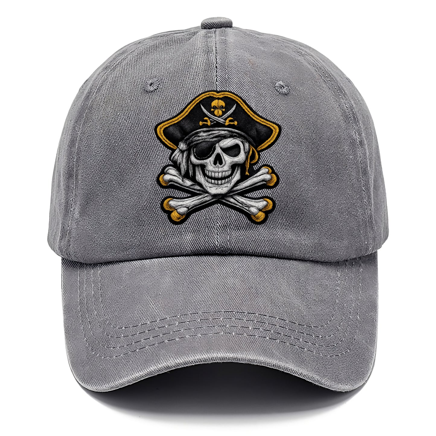PIRATE SKULL - Jolly Roger skull in black and white , pirate - Classic Cap - Urban Haze(Grey)