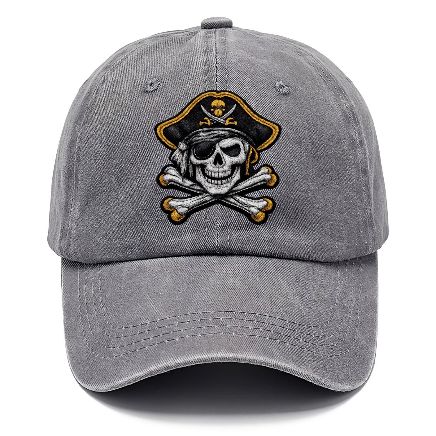 PIRATE SKULL - Jolly Roger skull in black and white , pirate - Classic Cap - Urban Haze(Grey)