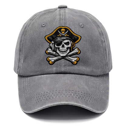 PIRATE SKULL - Jolly Roger skull in black and white , pirate - Classic Cap - Urban Haze(Grey)