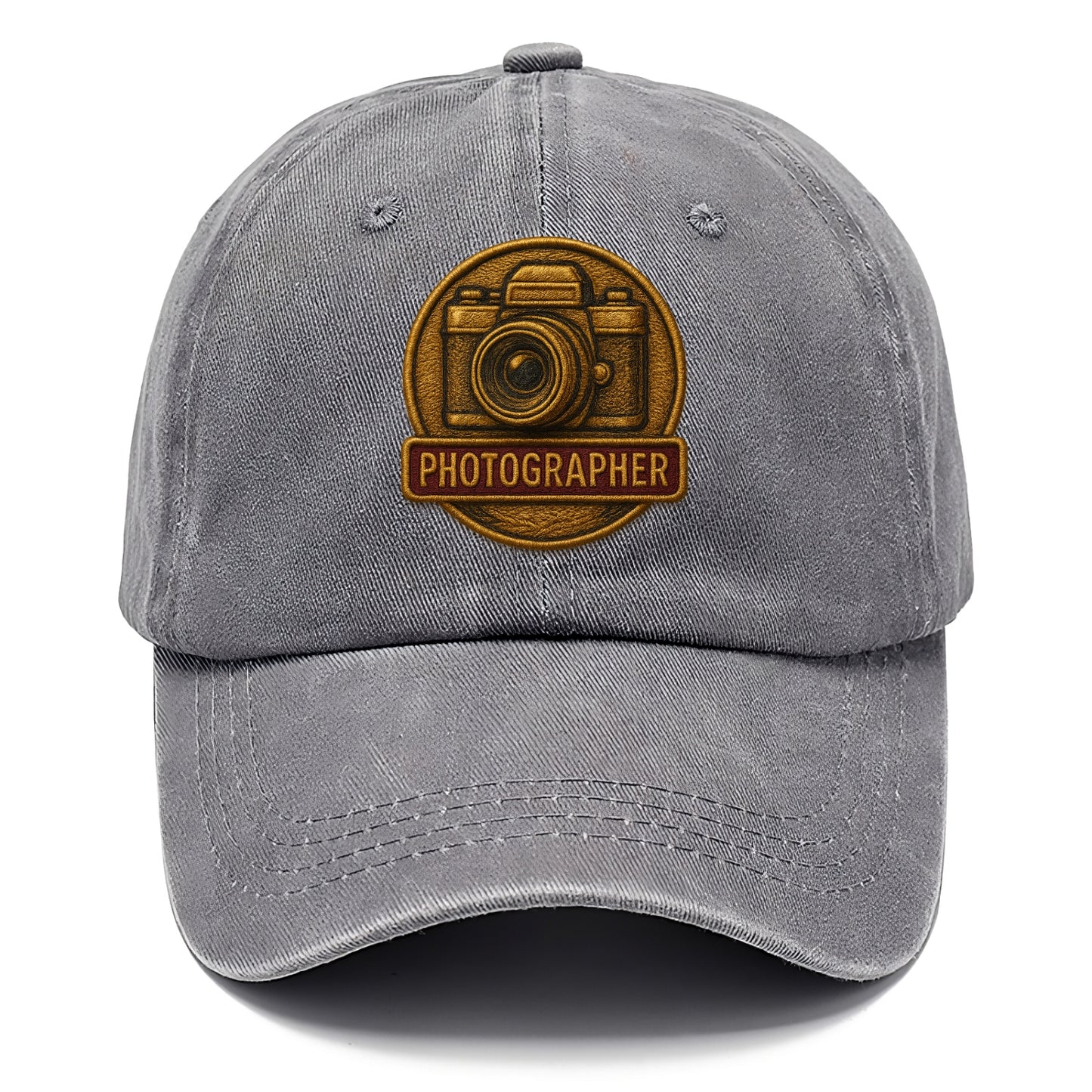 Camera with vintage lens - photographer badge - Classic Cap - Urban Haze(Grey)