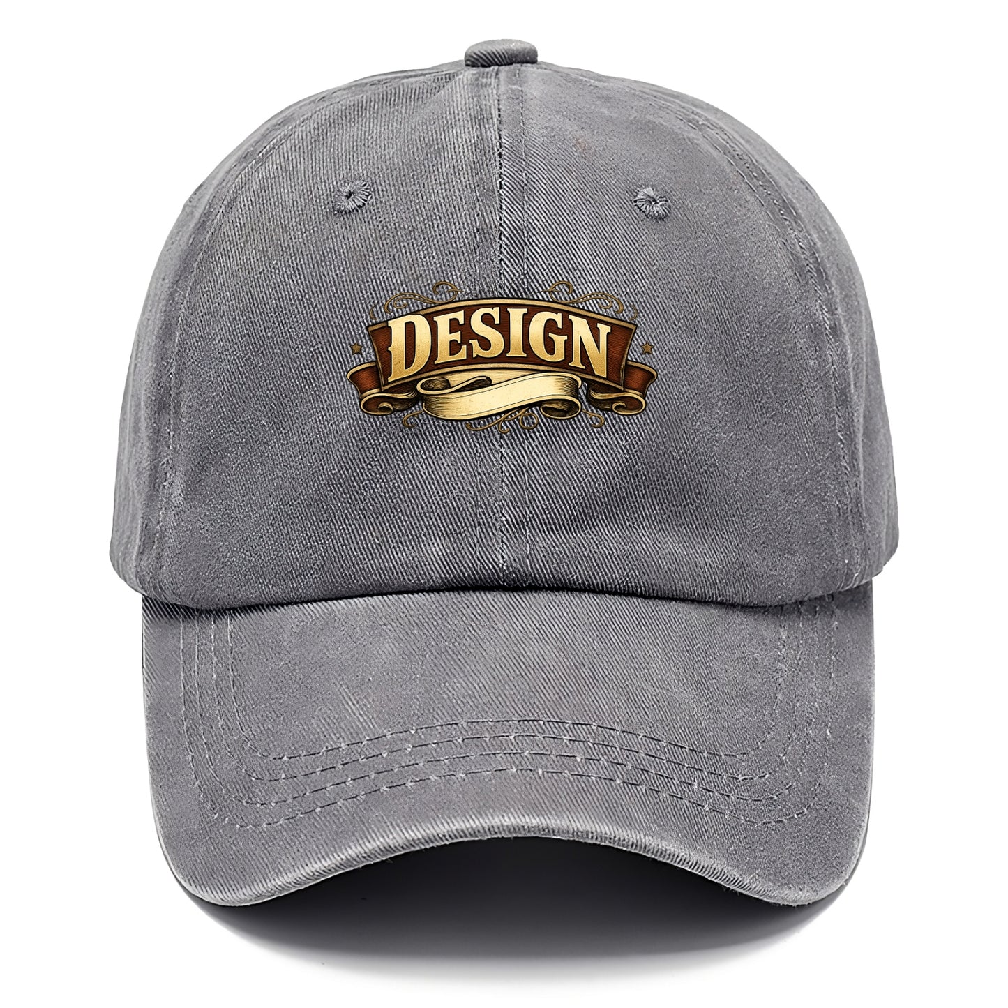 Bold typography design - "DESIGN" - intentional creation, aesthetic planning - Classic Cap - Urban Haze(Grey)
