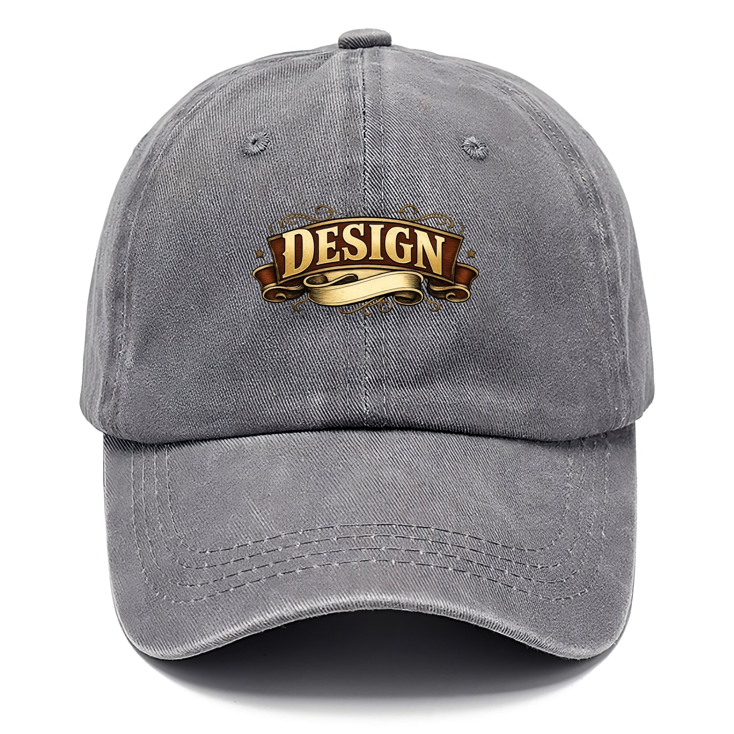Bold typography design - "DESIGN" - intentional creation, aesthetic planning - Classic Cap - Urban Haze(Grey)