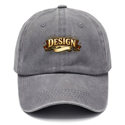 Bold typography design - "DESIGN" - intentional creation, aesthetic planning - Classic Cap - Urban Haze(Grey)