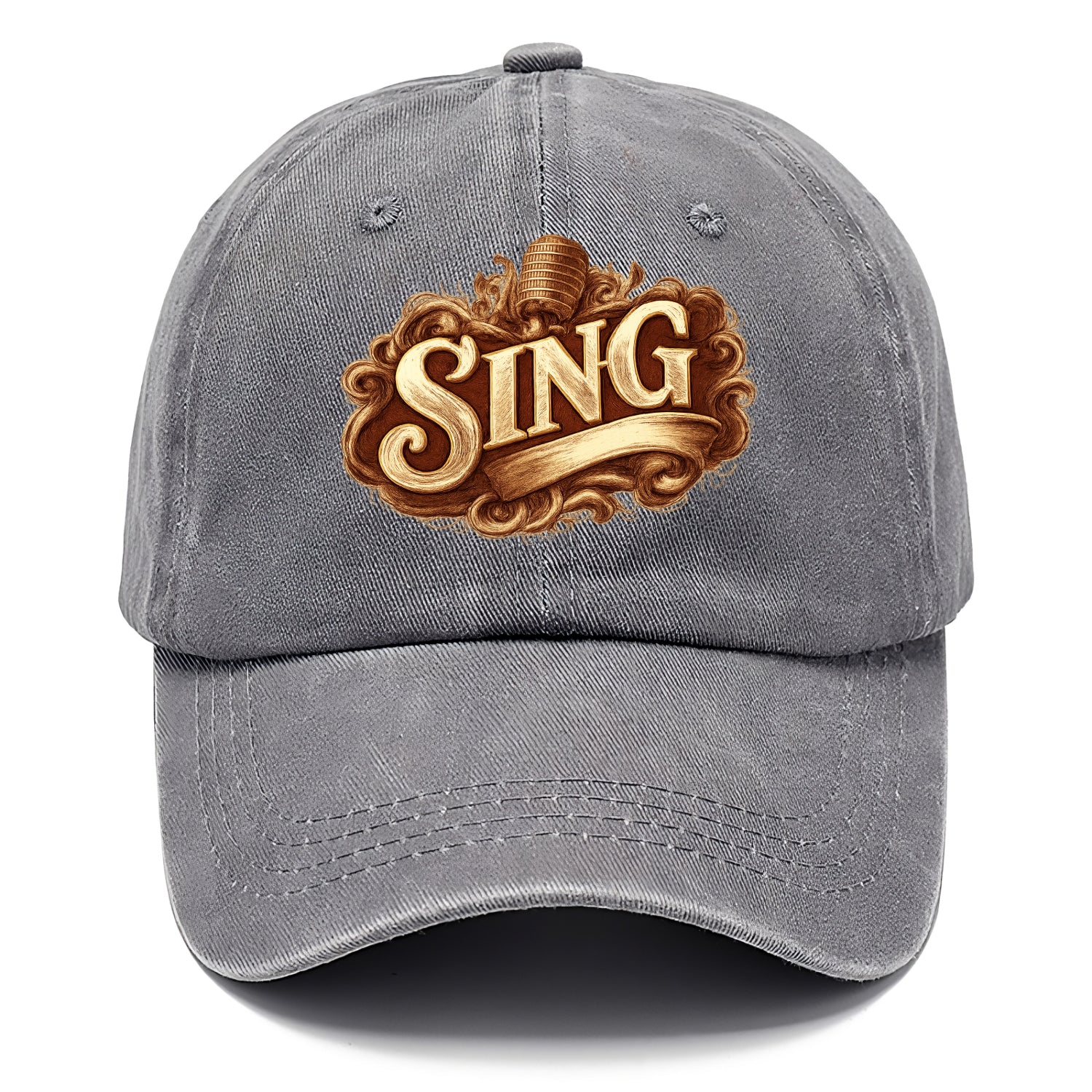 Bold typography design - "SING" - vocal expression, musical soul - Classic Cap - Urban Haze(Grey)