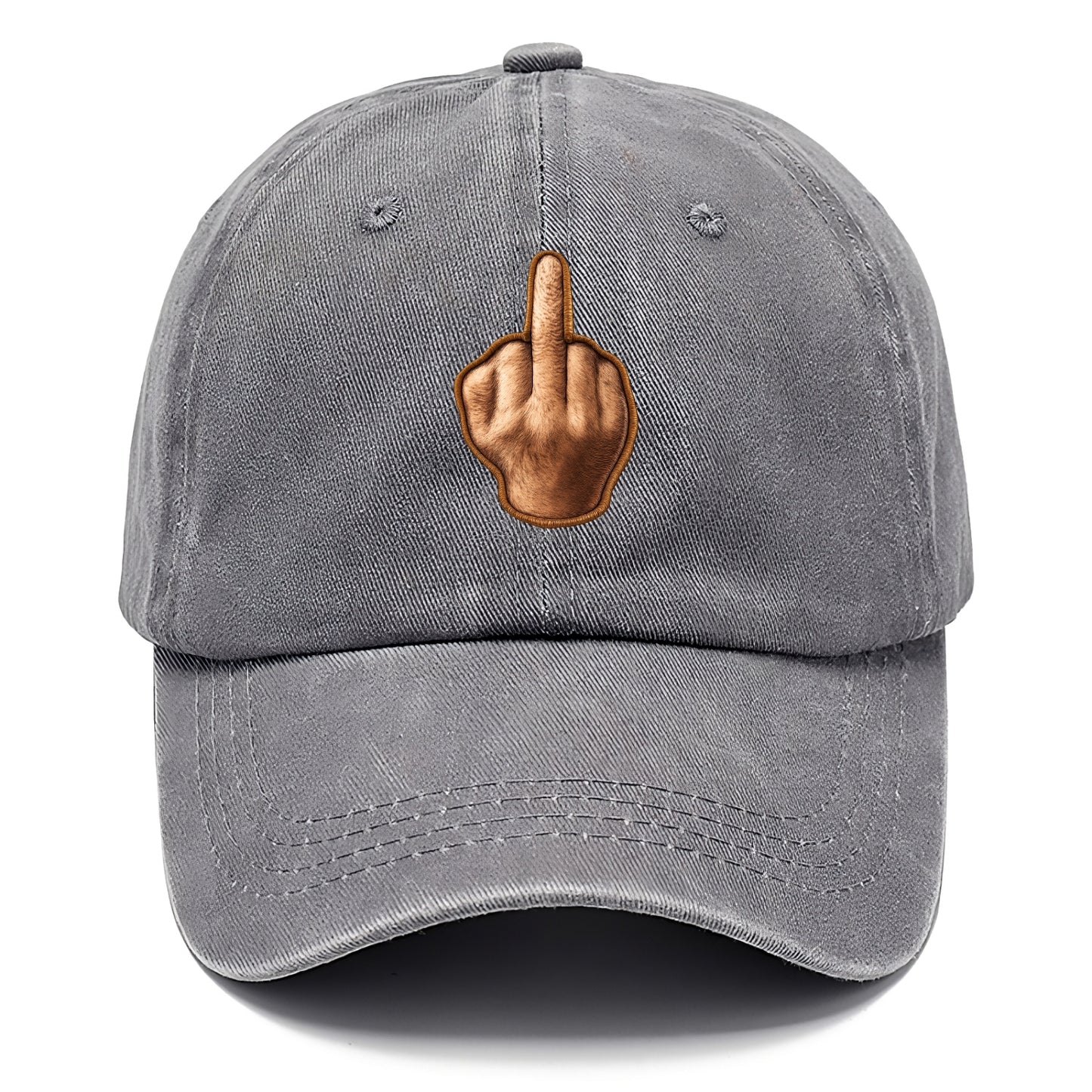 MIDDLE FINGER - hand gesture in skin tone , attitude - Classic Cap - Urban Haze(Grey)