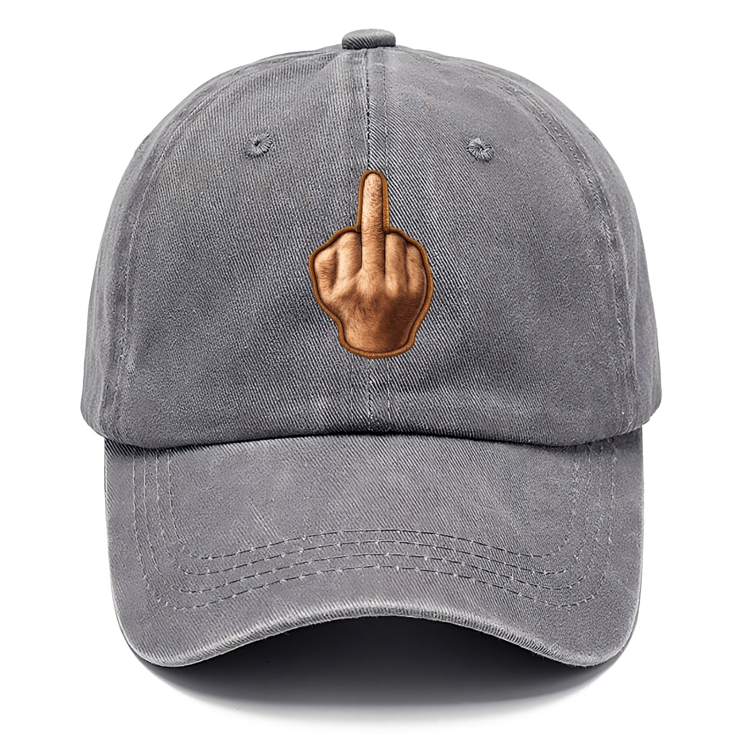 MIDDLE FINGER - hand gesture in skin tone , attitude - Classic Cap - Urban Haze(Grey)