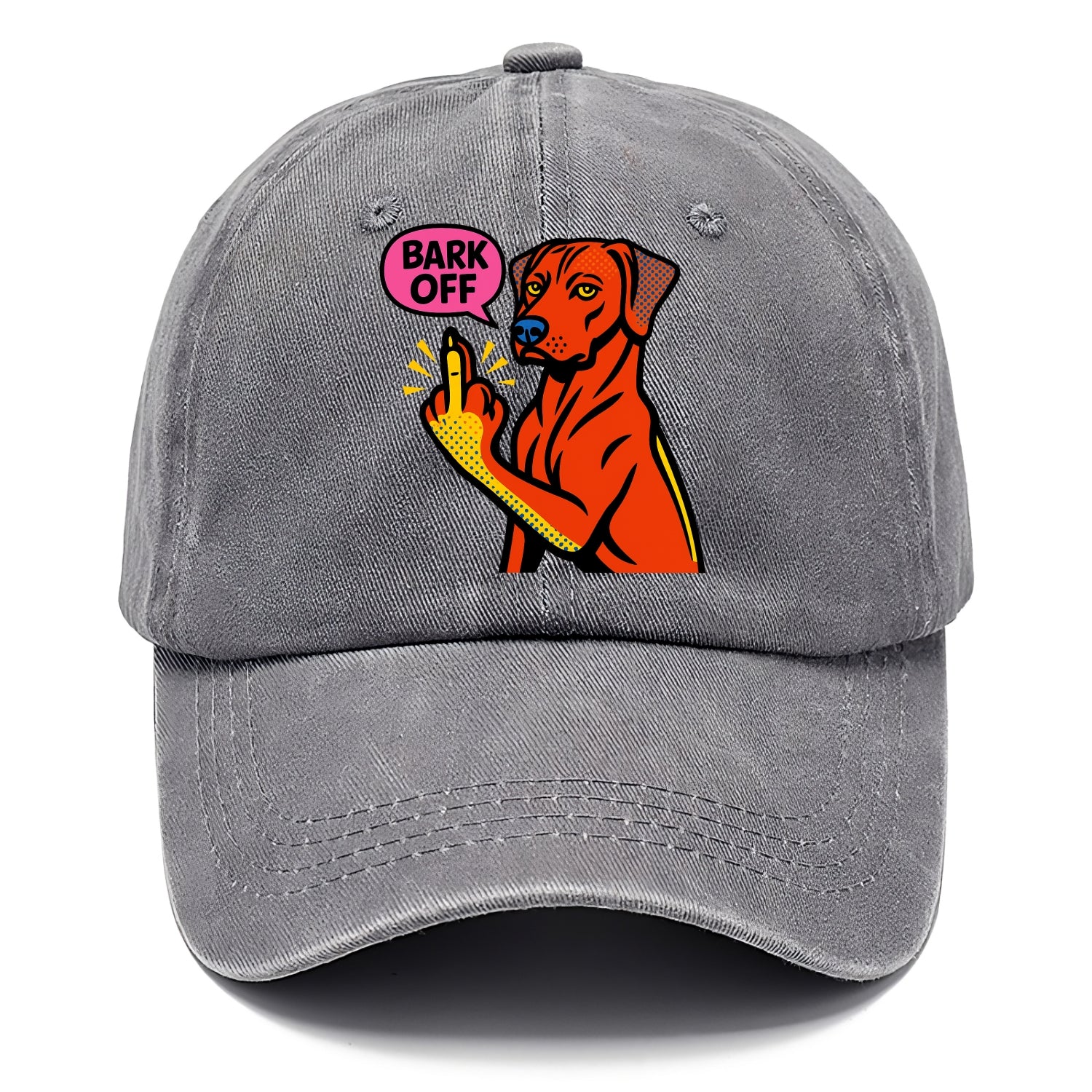 Rhodesian Ridgeback with distinctive ridge on back, athletic muscular paw up - Classic Cap - Urban Haze(Grey)