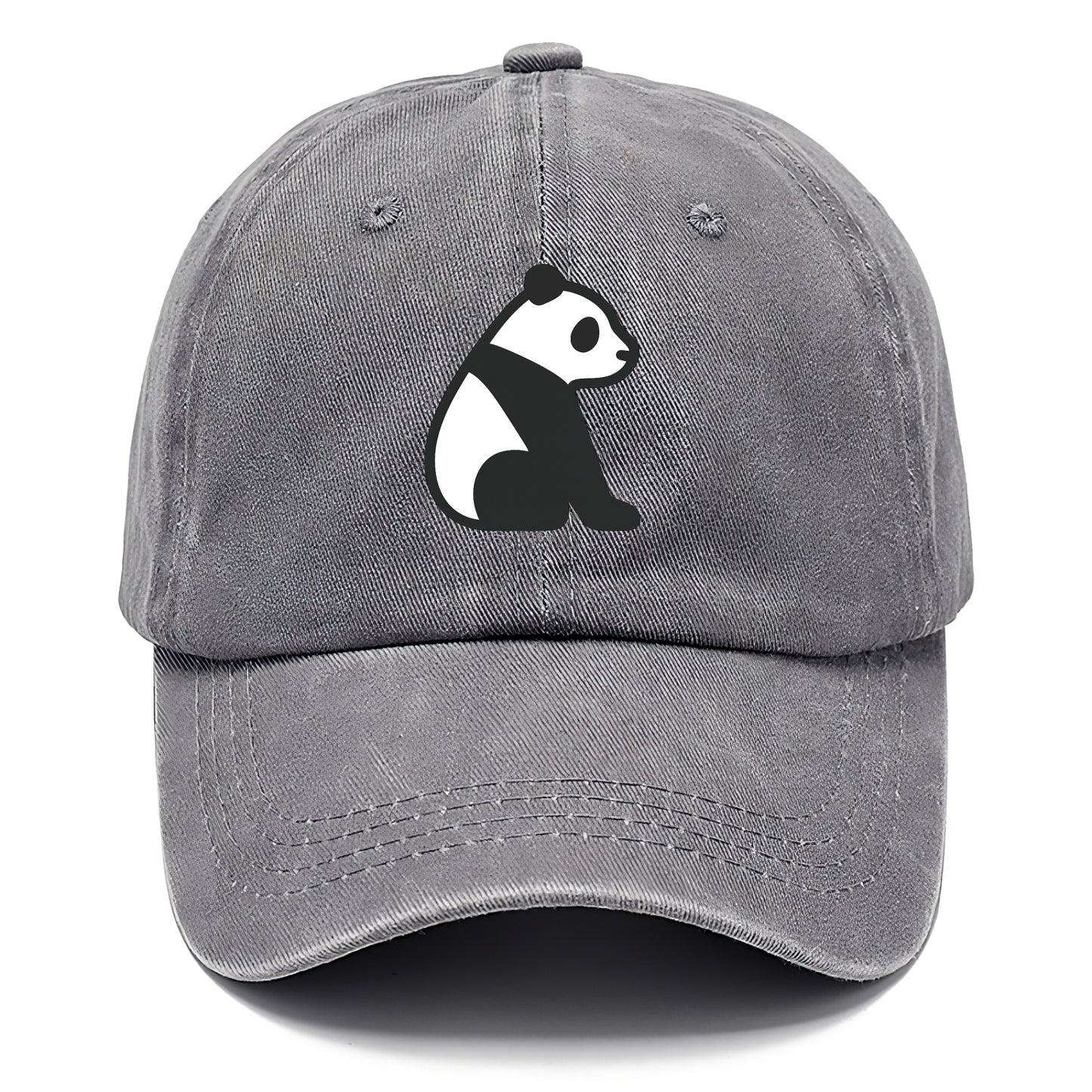 Panda - Black and white sitting pose flat side profile - Classic Cap - Urban Haze(Grey)