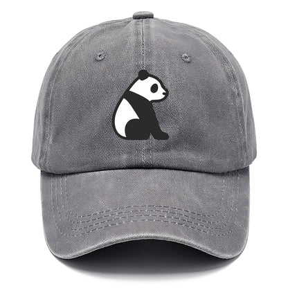 Panda - Black and white sitting pose flat side profile - Classic Cap - Urban Haze(Grey)