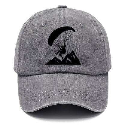 Paraglider soaring over mountain peaks - Classic Cap - Urban Haze(Grey)