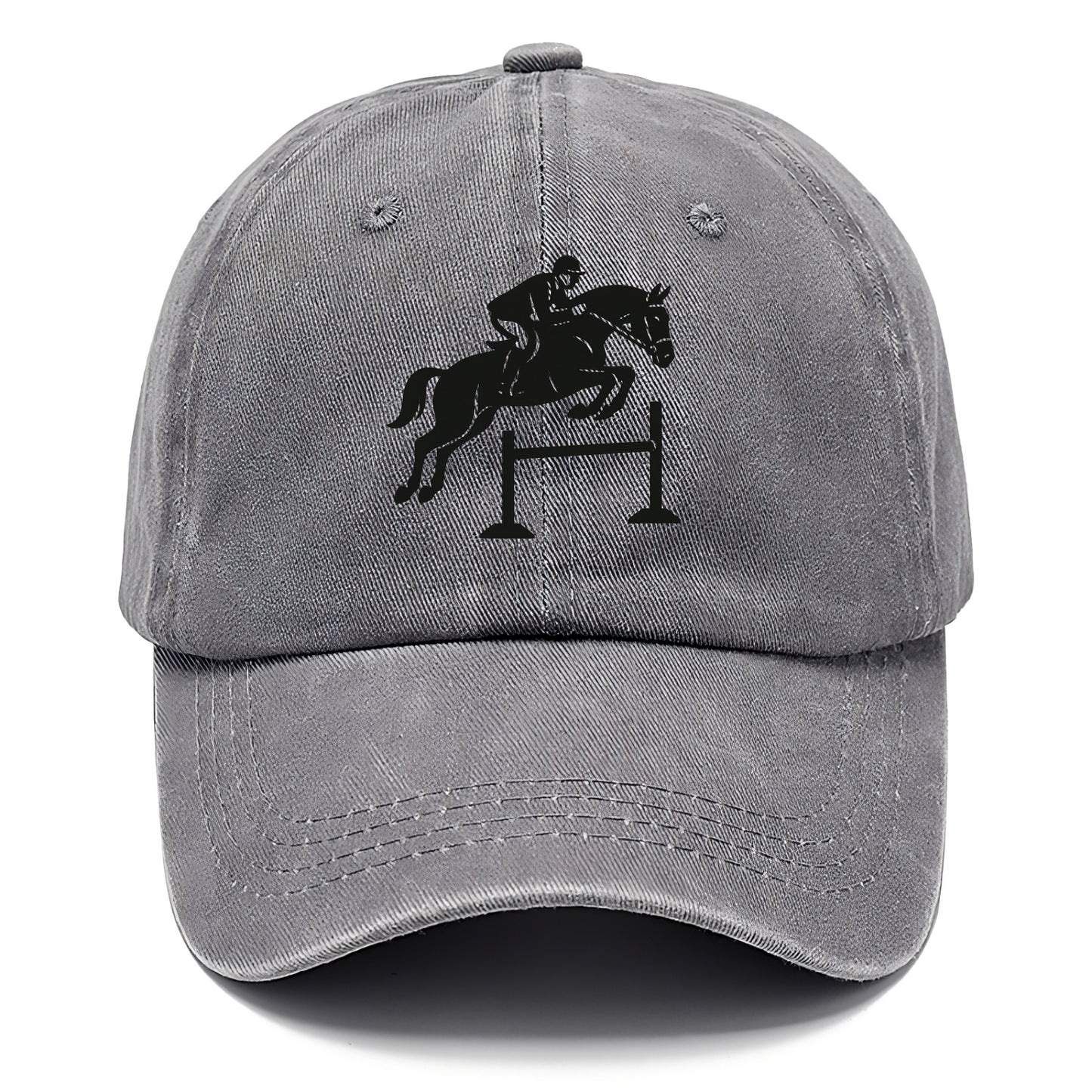 Equestrian jumping over obstacle - Classic Cap - Urban Haze(Grey)