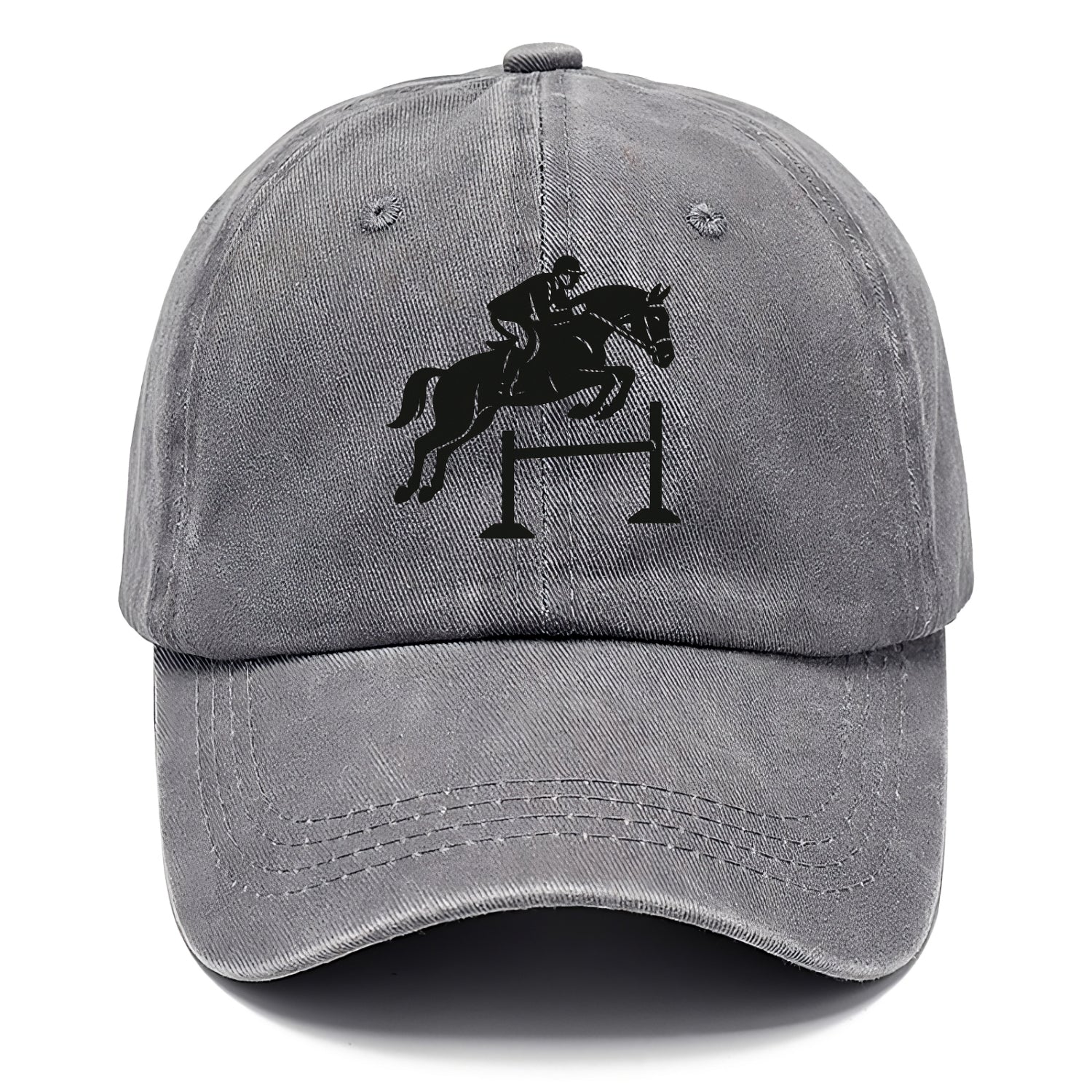 Equestrian jumping over obstacle - Classic Cap - Urban Haze(Grey)