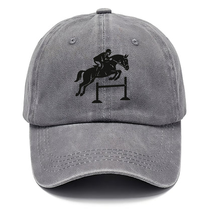 Equestrian jumping over obstacle - Classic Cap - Urban Haze(Grey)