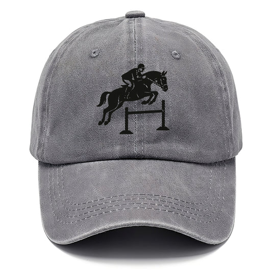 Equestrian jumping over obstacle - Classic Cap - Urban Haze(Grey)
