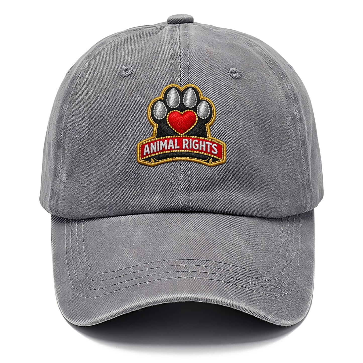 ANIMAL RIGHTS - raised paw with heart in red , advocacy - Classic Cap - Urban Haze(Grey)