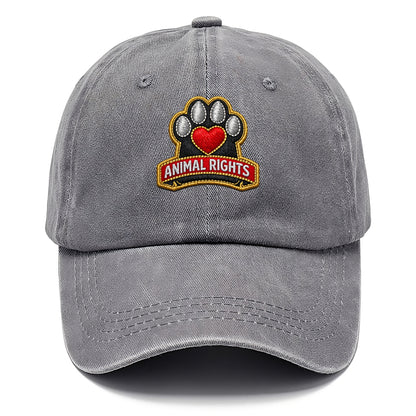 ANIMAL RIGHTS - raised paw with heart in red , advocacy - Classic Cap - Urban Haze(Grey)
