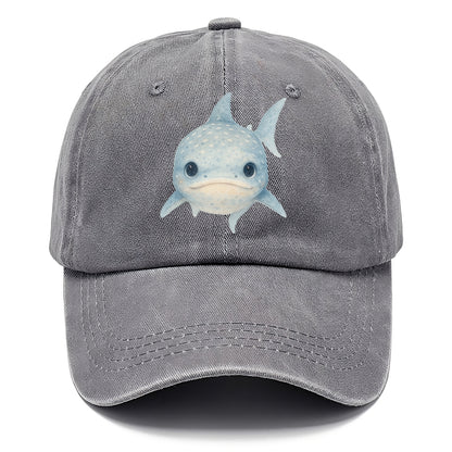 Baby Whale Shark - spotted blue-gray, wide mouth closed, tiny eyes, front-facing, - Classic Cap - Urban Haze(Grey)