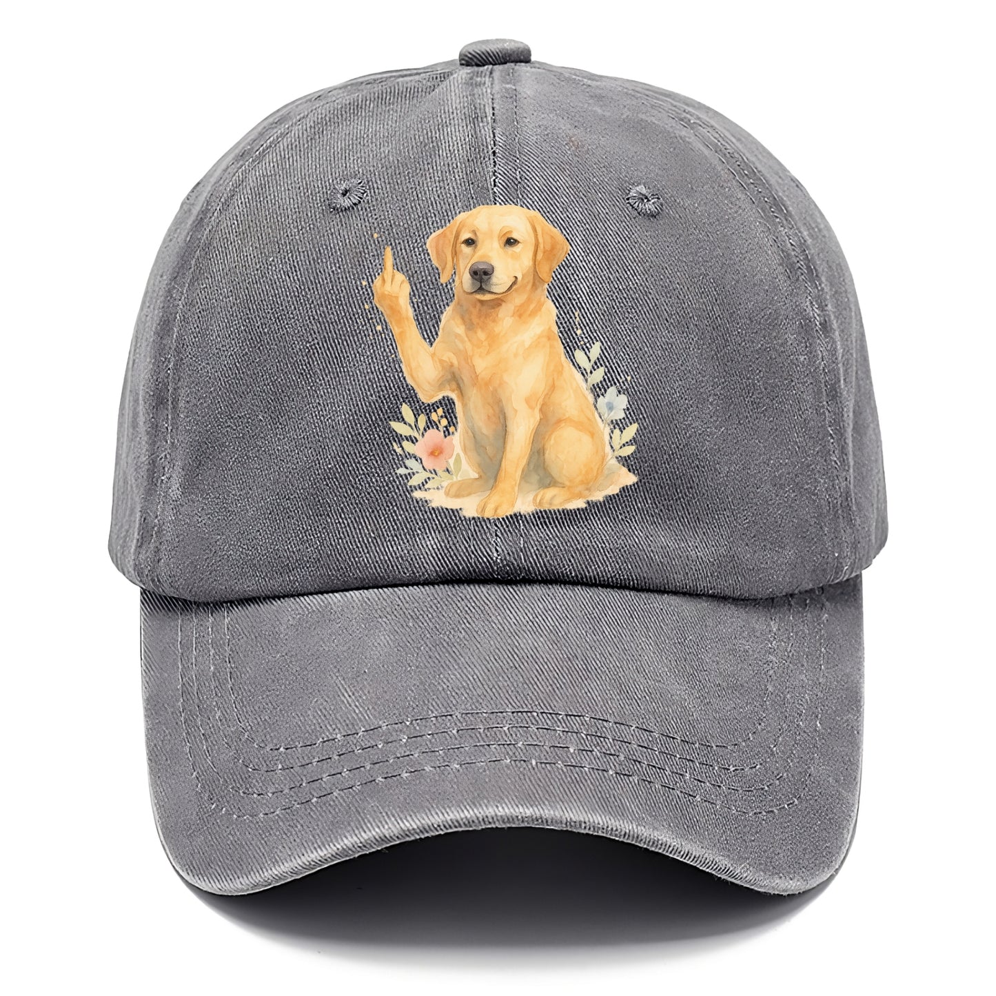 Labrador Retriever yellow sitting pretty, friendly face, strong paw up with sass - Classic Cap - Urban Haze(Grey)