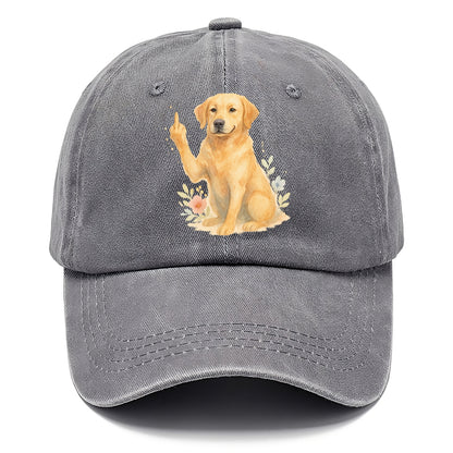 Labrador Retriever yellow sitting pretty, friendly face, strong paw up with sass - Classic Cap - Urban Haze(Grey)