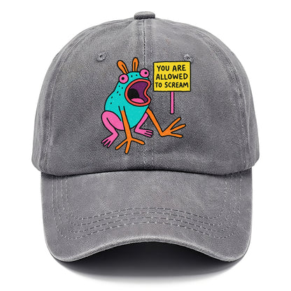 YOU ARE ALLOWED TO SCREAM | Open-mouthed frog mid-scream - Classic Cap - Urban Haze(Grey)