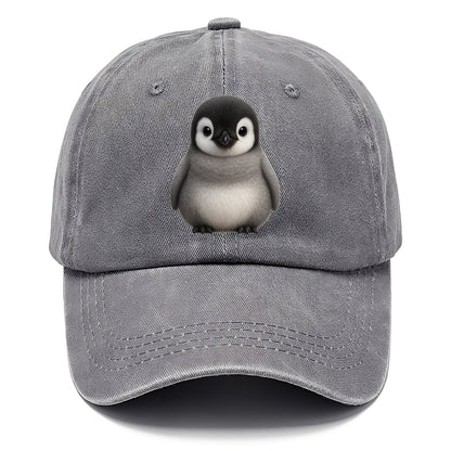 Baby Adelie Penguin - black and white, round body, curious eyes, front-facing, - Classic Cap - Urban Haze(Grey)