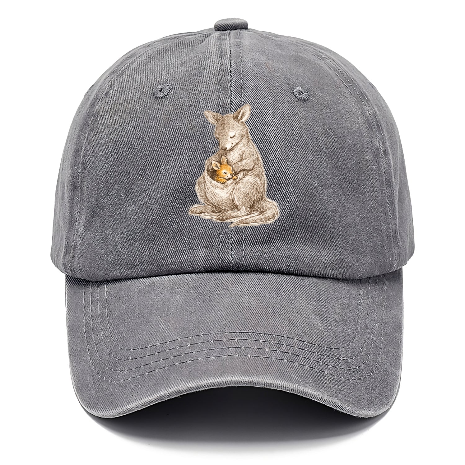MOTHER'S POUCH | Kangaroo maternal embrace | Joey safe inside | Protective love | - Classic Cap - Urban Haze(Grey)