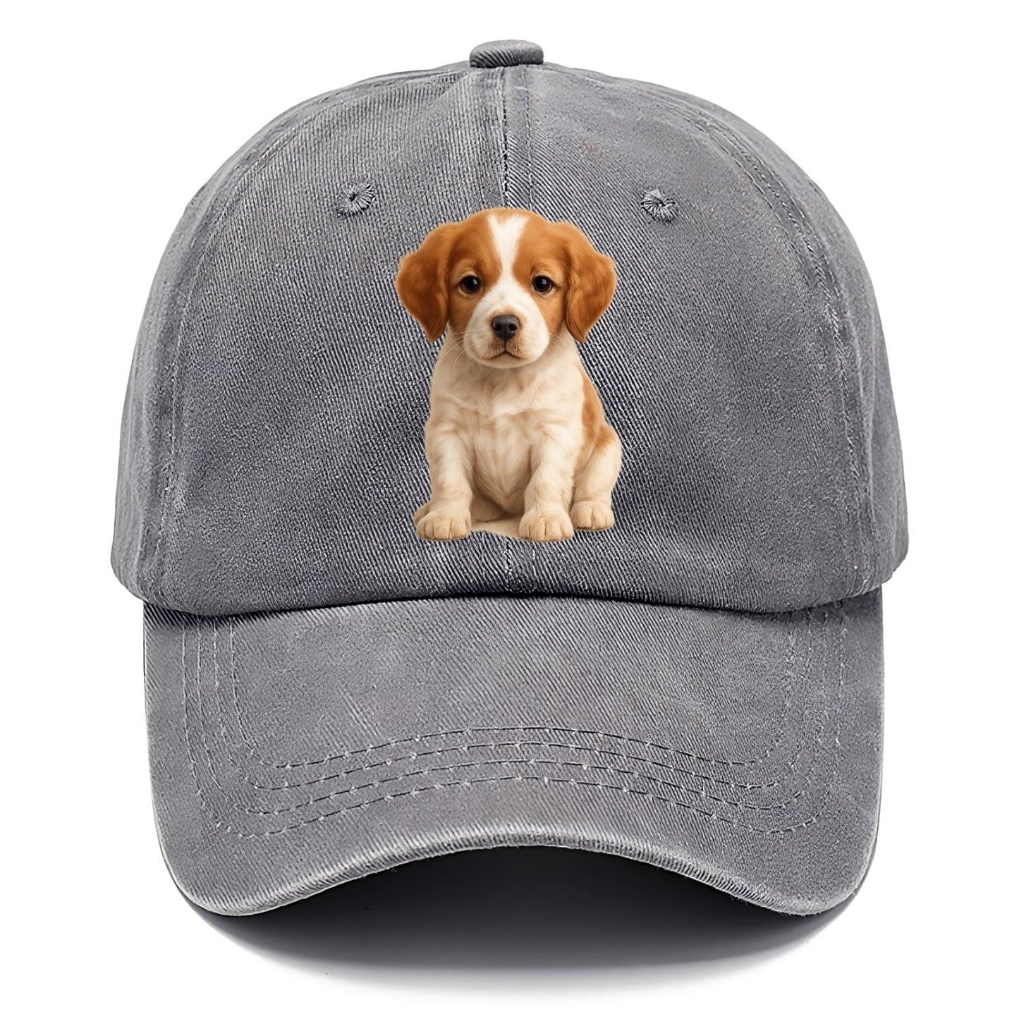Baby Brittany Puppy - orange and white, compact, bright eyes, feathered, - Classic Cap - Urban Haze(Grey)