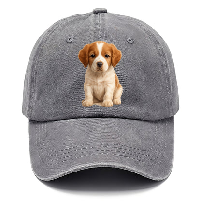 Baby Brittany Puppy - orange and white, compact, bright eyes, feathered, - Classic Cap - Urban Haze(Grey)