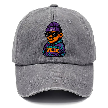 Manhattan Willie wearing Kansas State beanie with powercat patch - Classic Cap - Urban Haze(Grey)