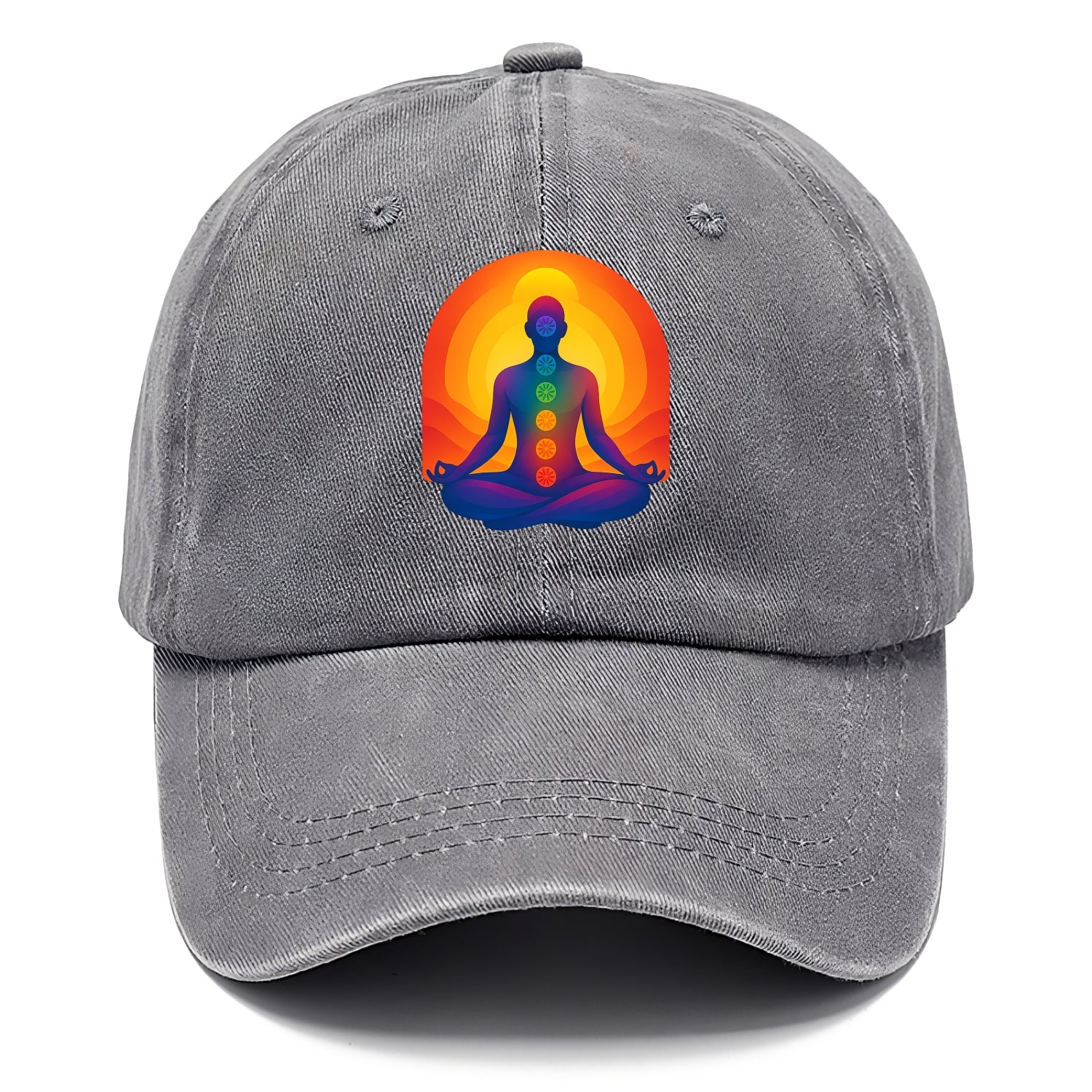 Sunset Meditation - Figure in lotus pose Classic Cap - Urban Haze(Grey)