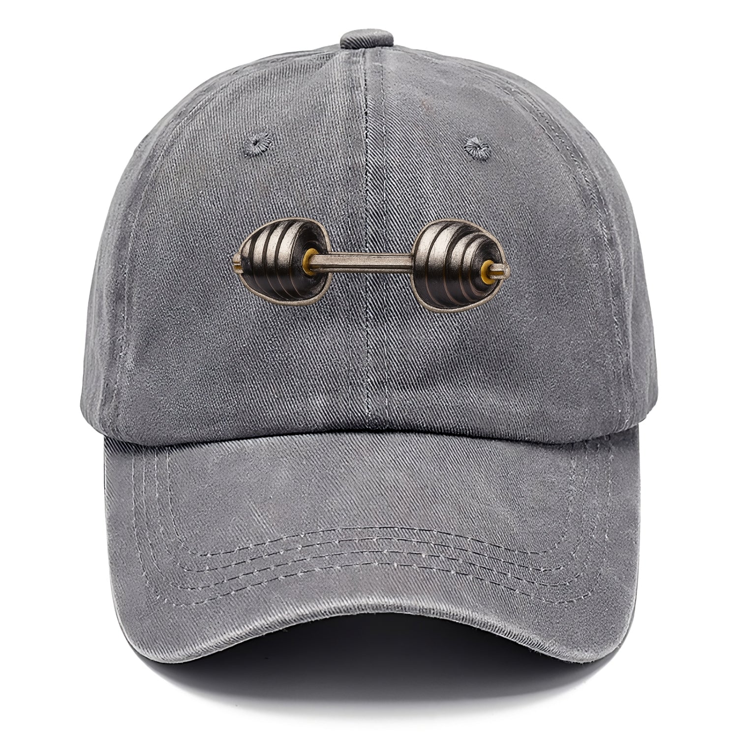 Embroidered patch design - WEIGHTLIFTING BARBELL - heavy barbell with plates in - Classic Cap - Urban Haze(Grey)