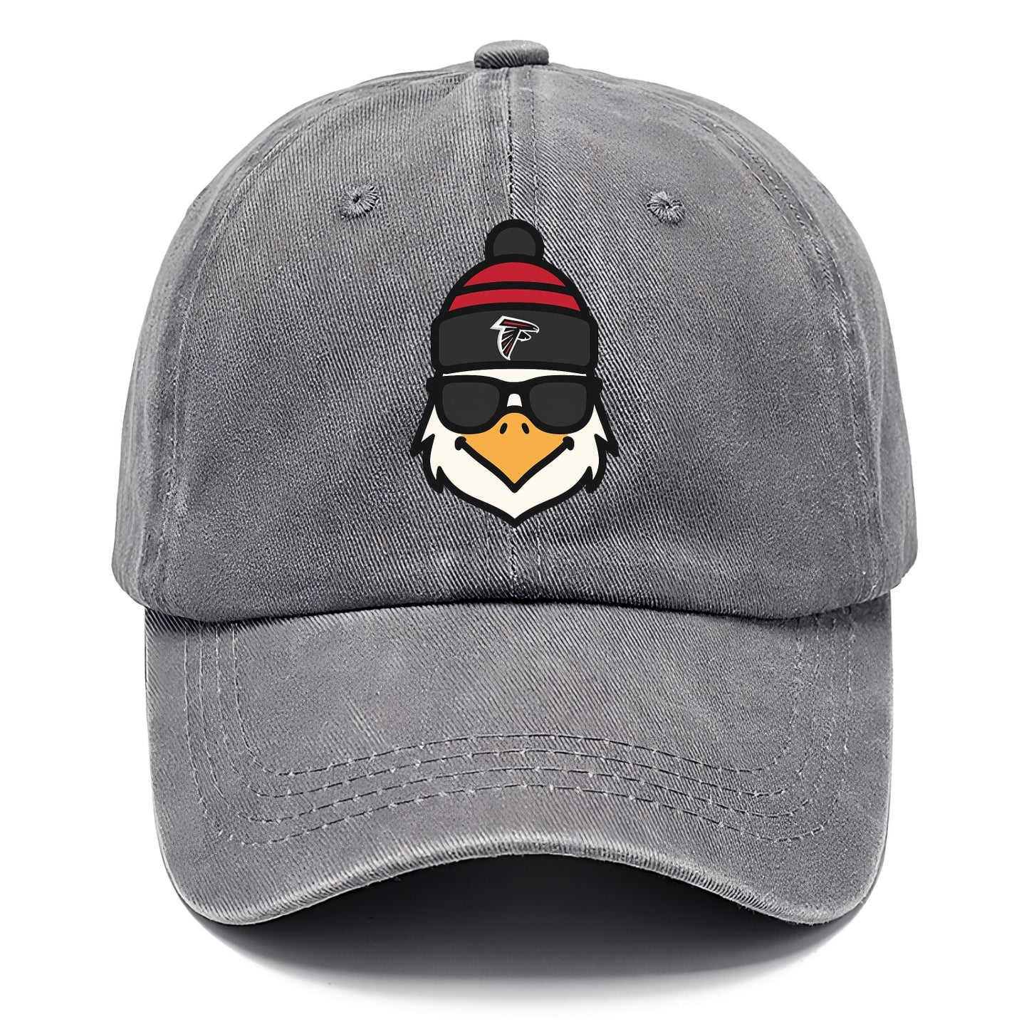 Atlanta Falcon wearing Falcons red and black beanie with pom pom and wayfarer - Classic Cap - Urban Haze(Grey)