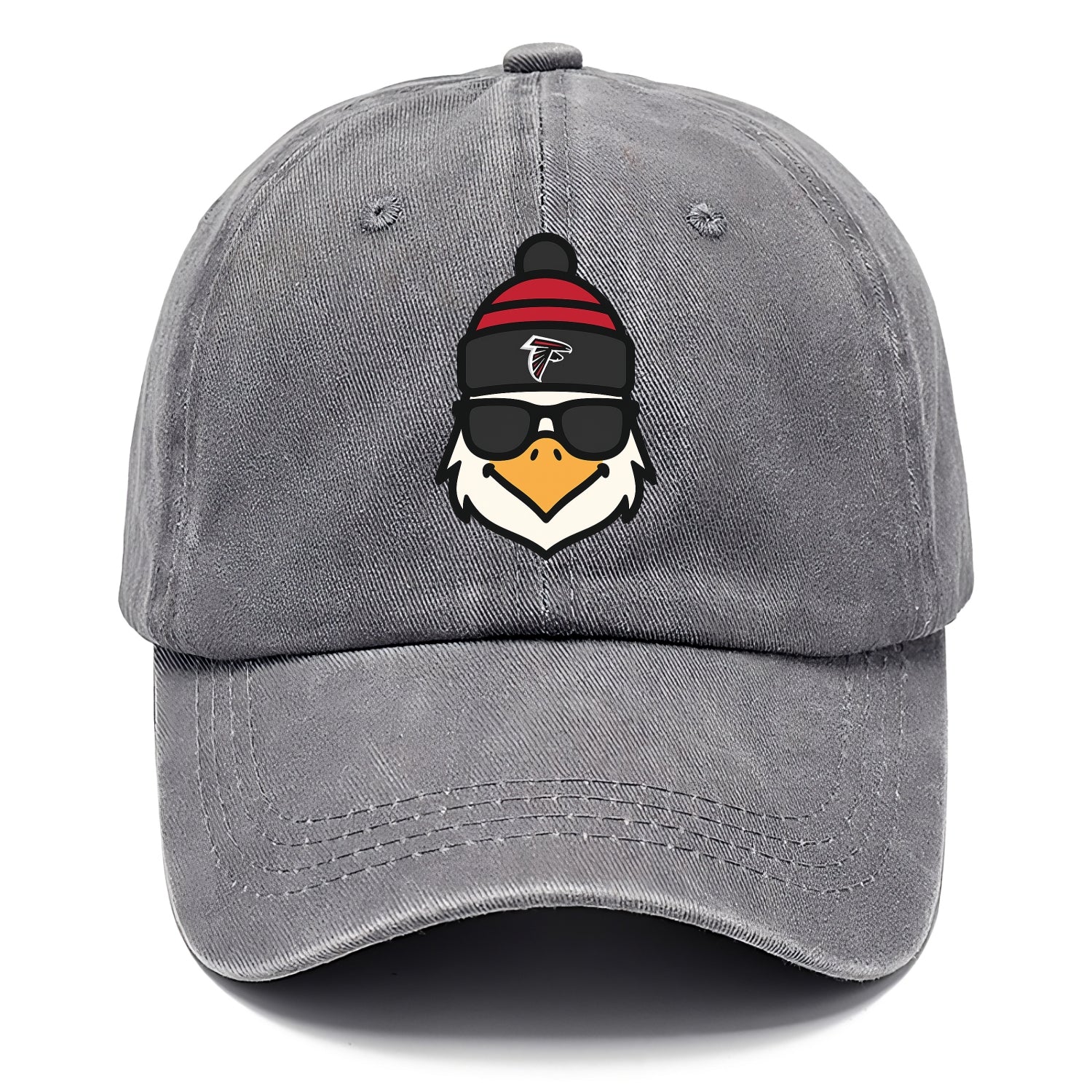 Atlanta Falcon wearing Falcons red and black beanie with pom pom and wayfarer - Classic Cap - Urban Haze(Grey)