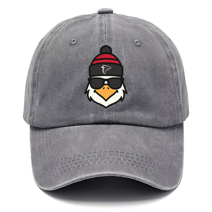 Atlanta Falcon wearing Falcons red and black beanie with pom pom and wayfarer - Classic Cap - Urban Haze(Grey)