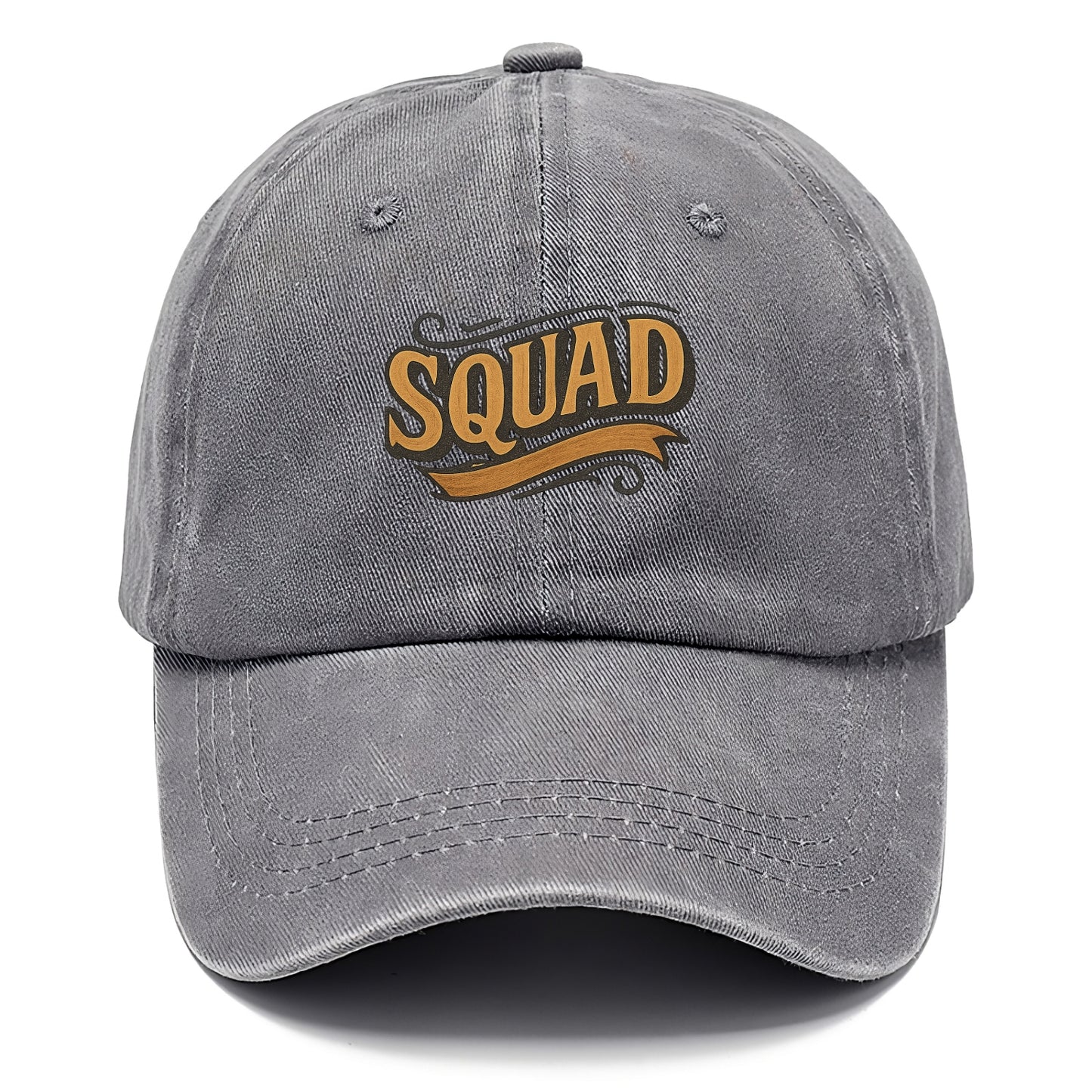 Bold typography design - "SQUAD" - your crew, your people - Classic Cap - Urban Haze(Grey)