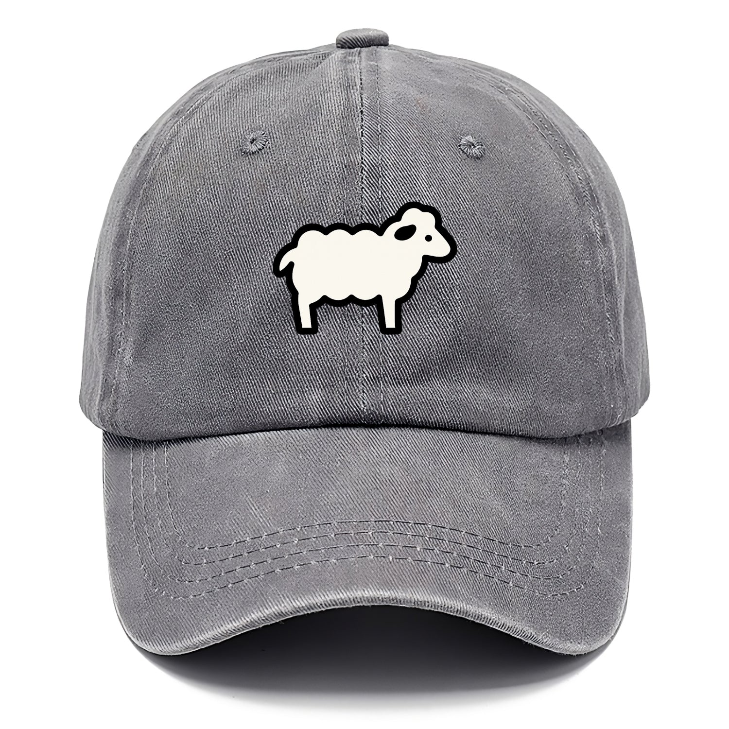 Sheep - White fluffy wool flat side profile - Classic Cap - Urban Haze(Grey)
