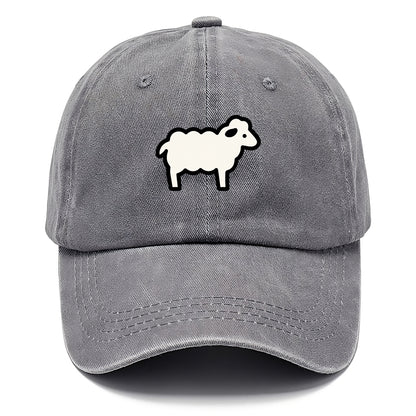 Sheep - White fluffy wool flat side profile - Classic Cap - Urban Haze(Grey)