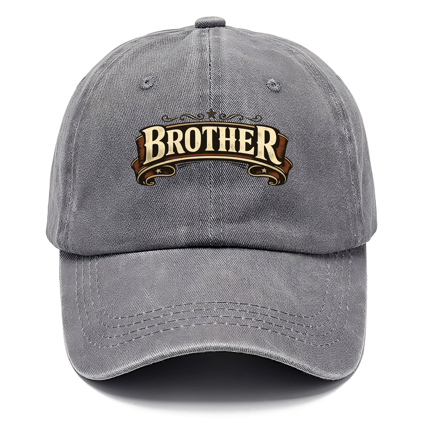 Bold typography design - "BROTHER" - male bond, brotherhood - Classic Cap - Urban Haze(Grey)