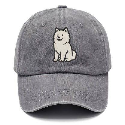 Samoyed - White fluffy embroidered desig Classic Cap - Urban Haze(Grey)
