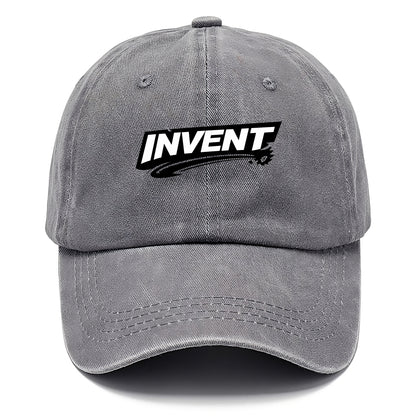 Bold typography design - "INVENT" - creating new things, originating - Classic Cap - Urban Haze(Grey)