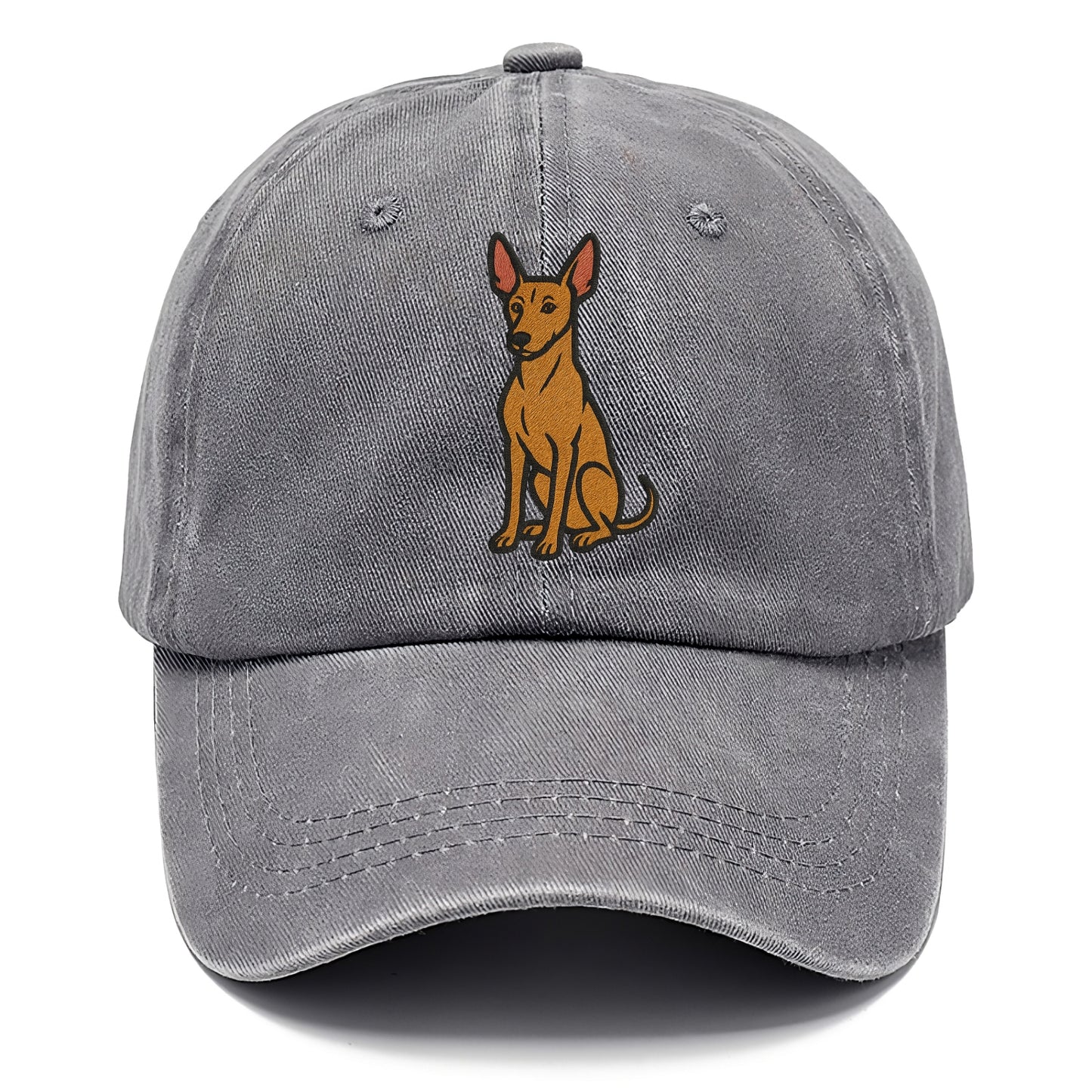 Pharaoh Hound - Tan colored embroidered pose - Classic Cap - Urban Haze(Grey)