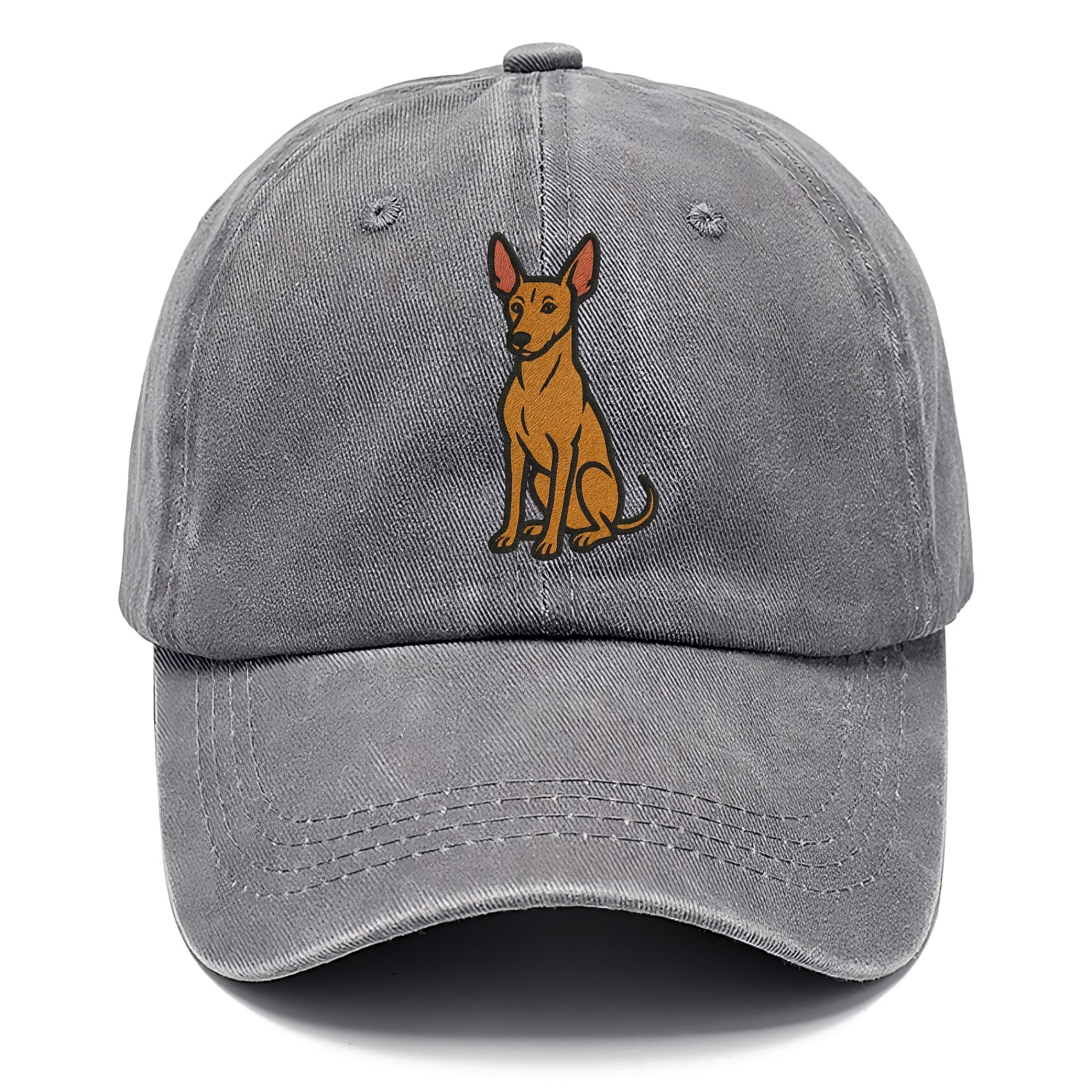 Pharaoh Hound - Tan colored embroidered pose - Classic Cap - Urban Haze(Grey)